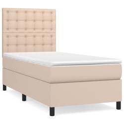 Sommier à lattes de lit avec matelas Cappuccino 90x190 cm 
