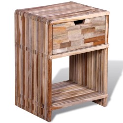Table de chevet avec tiroir Bois de teck recyclé  