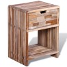 Table de chevet avec tiroir Bois de teck recyclé  