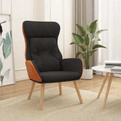 Chaise de relaxation Noir Tissu et PVC 