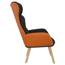 Chaise de relaxation Noir Tissu et PVC 