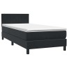 Sommier à lattes de lit avec matelas noir 100x210 cm velours 