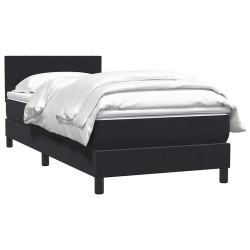 Sommier à lattes de lit avec matelas noir 100x210 cm velours 