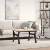 Table basse cadre en Y 80x80x45,5cm bois de pin massif et acier 