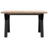 Table basse cadre en Y 80x80x45,5cm bois de pin massif et acier 