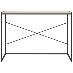 Bureau d'ordinateur Noir et chêne 110x60x70cm Bois d'ingénierie 