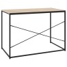 Bureau d'ordinateur Noir et chêne 110x60x70cm Bois d'ingénierie 