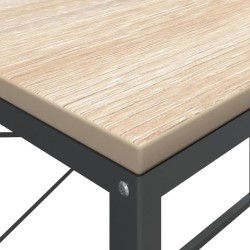 Bureau d'ordinateur Noir et chêne 110x60x70cm Bois d'ingénierie 