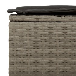 Salon de jardin 5 pcs avec coussins gris résine tressée acacia 