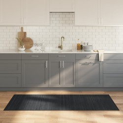 Tapis rectangulaire gris 80x200 cm bambou 