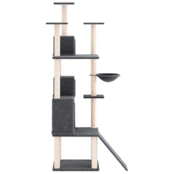 Arbre à chat avec griffoirs en sisal Gris foncé 175 cm 