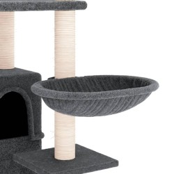 Arbre à chat avec griffoirs en sisal Gris foncé 175 cm 
