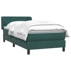 Sommier à lattes de lit et matelas vert foncé 100x210cm velours 