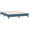 Cadre de lit sans matelas bleu foncé 140x210 cm velours 