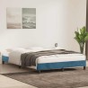 Cadre de lit sans matelas bleu foncé 140x210 cm velours 