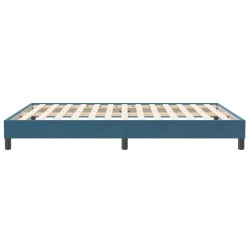 Cadre de lit sans matelas bleu foncé 140x210 cm velours 