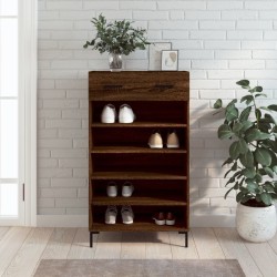 Armoire à chaussures chêne marron 60x35x105cm bois d'ingénierie 