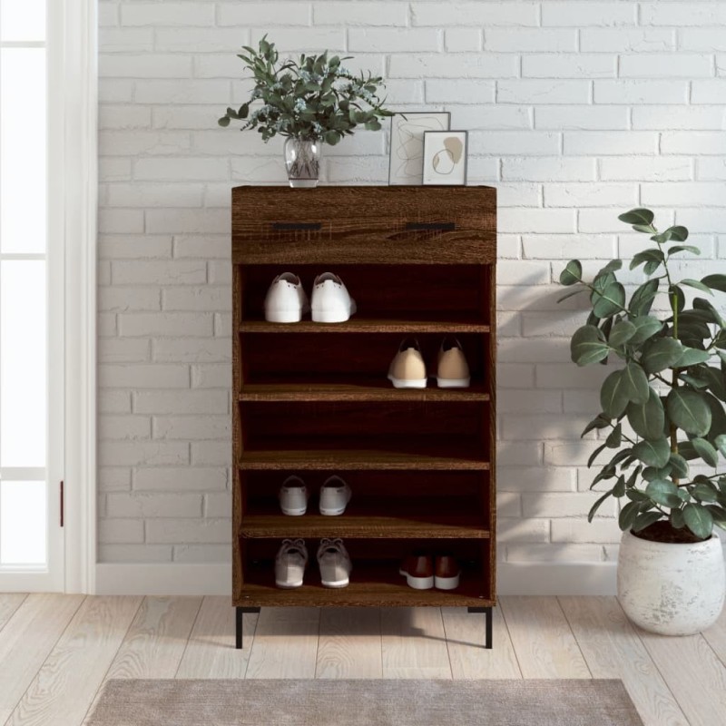 Armoire à chaussures chêne marron 60x35x105cm bois d'ingénierie Armoire à chaussures chêne marron 60x35x105cm bois d'ingénierie
