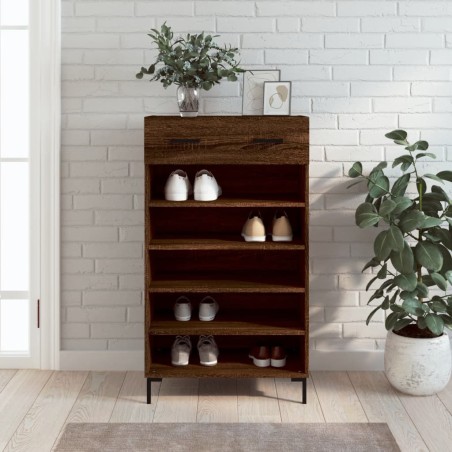 Armoire à chaussures chêne marron 60x35x105cm bois d'ingénierie 