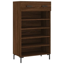 Armoire à chaussures chêne marron 60x35x105cm bois d'ingénierie 
