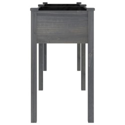 Jardinière avec doublure gris 161x45x76 cm bois massif de sapin 