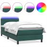 Sommier à lattes de lit et matelas vert foncé 90x210 cm velours 
