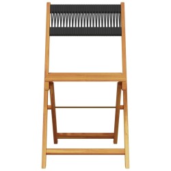 Ensemble à manger de jardin 5pcs noir polypropylène bois massif 