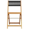Ensemble à manger de jardin 5pcs noir polypropylène bois massif 