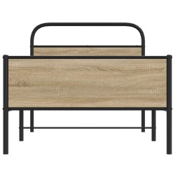 Cadre de lit sans matelas 107x203 cm chêne sonoma 
