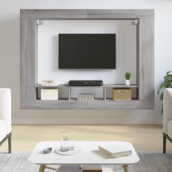Meuble TV sonoma gris 152x22x113 cm bois d'ingénierie 