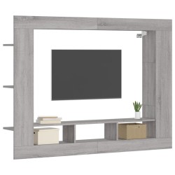 Meuble TV sonoma gris 152x22x113 cm bois d'ingénierie 