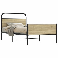 Cadre de lit sans matelas 107x203 cm chêne sonoma 