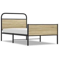 Cadre de lit sans matelas 107x203 cm chêne sonoma 