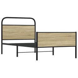 Cadre de lit sans matelas 107x203 cm chêne sonoma 