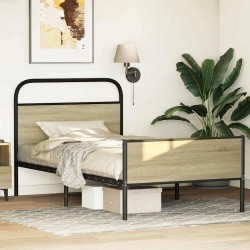 Cadre de lit sans matelas 107x203 cm chêne sonoma 