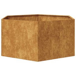 Jardinière hexagone 104x90x45 cm acier patinable 