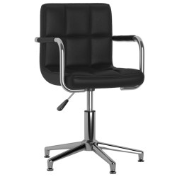 Chaise pivotante de salle à manger Noir Similicuir  