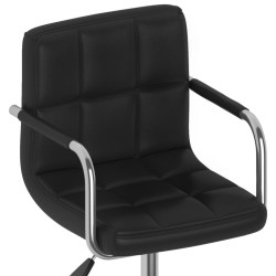 Chaise pivotante de salle à manger Noir Similicuir  