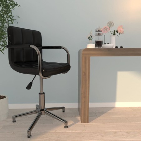 Chaise de bureau pivotante Noir Similicuir 