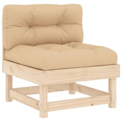 Salon de jardin 4 pcs avec coussins bois massif 