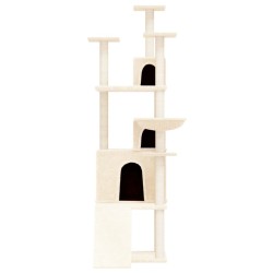 Arbre à chat avec griffoirs en sisal Crème 175 cm 