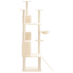 Arbre à chat avec griffoirs en sisal Crème 175 cm 