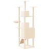 Arbre à chat avec griffoirs en sisal Crème 175 cm 