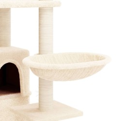 Arbre à chat avec griffoirs en sisal Crème 175 cm 