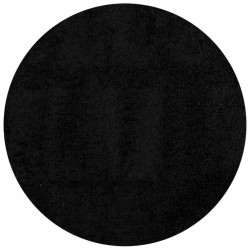 Tapis shaggy PAMPLONA poils longs moderne noir Ø 100 cm 