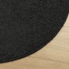 Tapis shaggy PAMPLONA poils longs moderne noir Ø 100 cm 