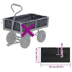 Bâche de chariot de jardin Noir 81x41x40 cm Tissu 