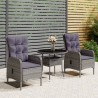 Ensemble de bistro de jardin 3 pcs Résine tressée Gris 