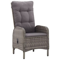 Ensemble de bistro de jardin 3 pcs Résine tressée Gris 