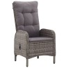Ensemble de bistro de jardin 3 pcs Résine tressée Gris 